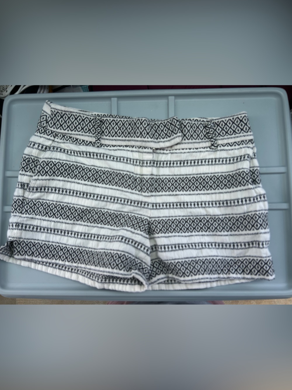 LOFT Black and White Geo Knit Shorts